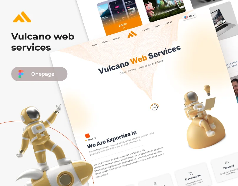 Vista del proyecto One Page Vulcano Web Services