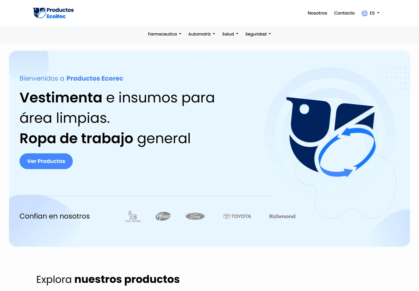 Vista del proyecto EcoRec Productos